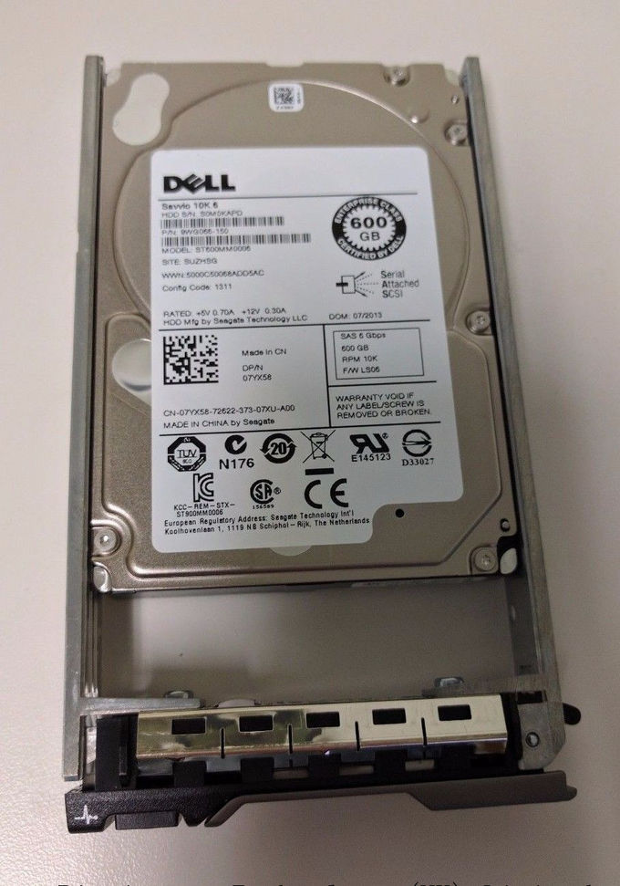 Dellサーバー ハードディスク・ドライブ、10k sataのハード・ドライブ600GB 10K 6Gb/s 7YX58 ST600MM0006