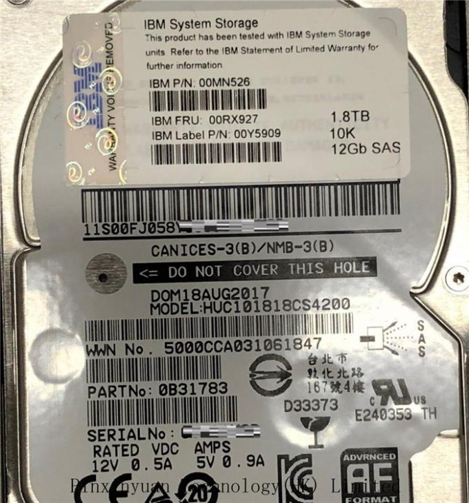 IBM 00RX927 Sataサーバー ハード・ドライブ、1.8TB 12GB SAS 2.5サーバー ハード・ドライブHS HDD 00MN526